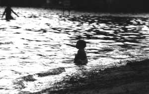 Baby in water.